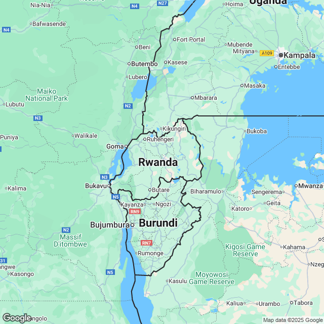 Rwanda Political Map