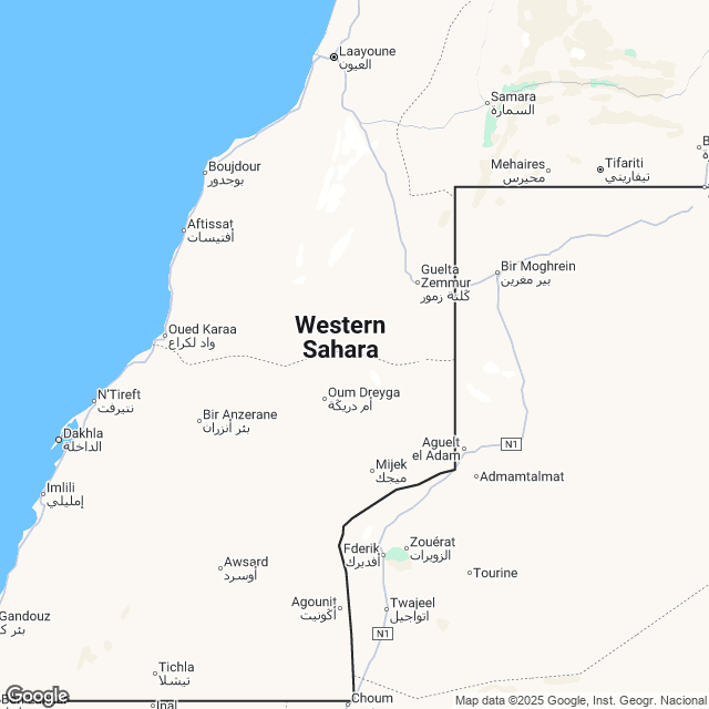 Western Sahara Political Map