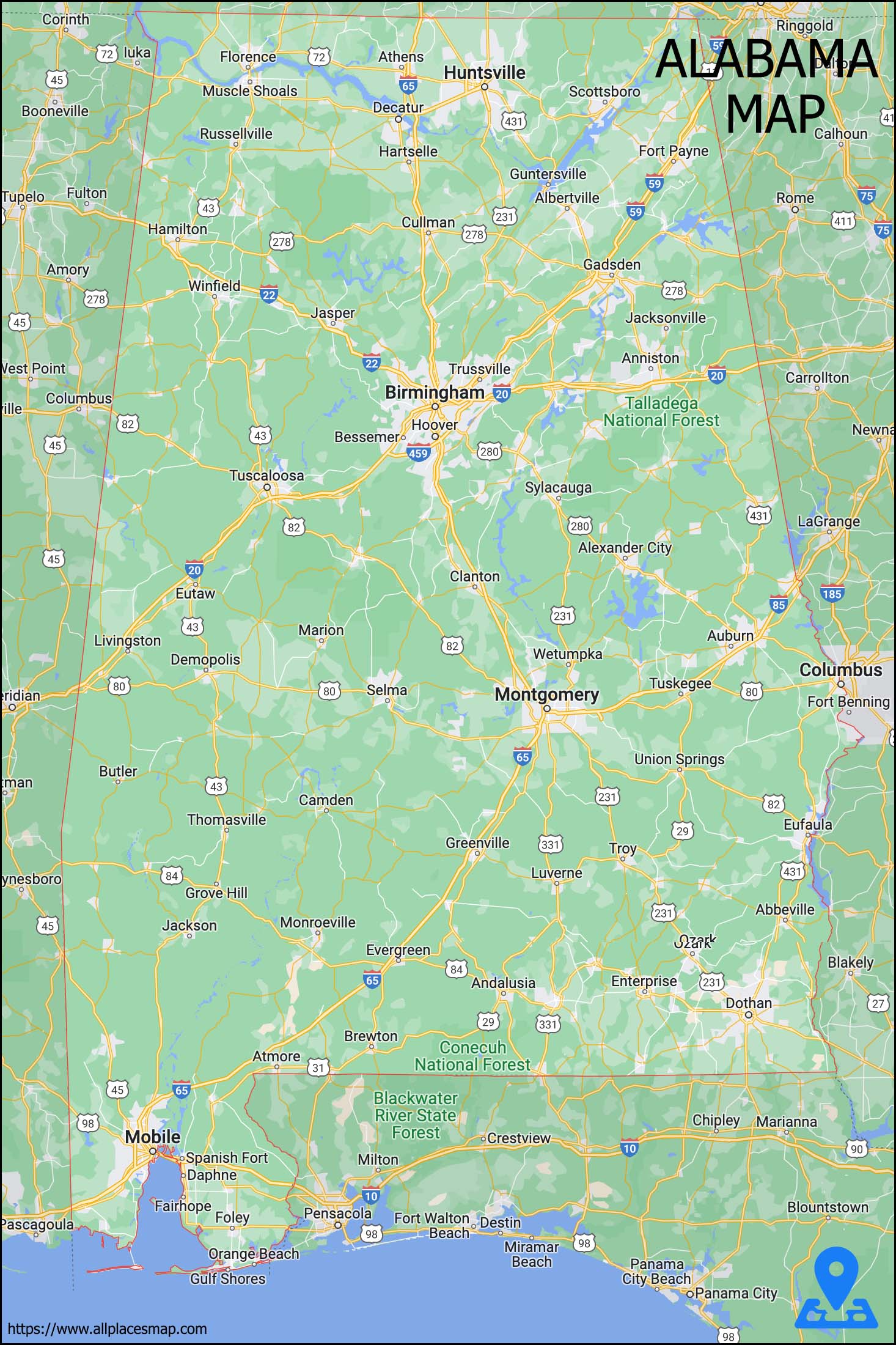 Alabama Map