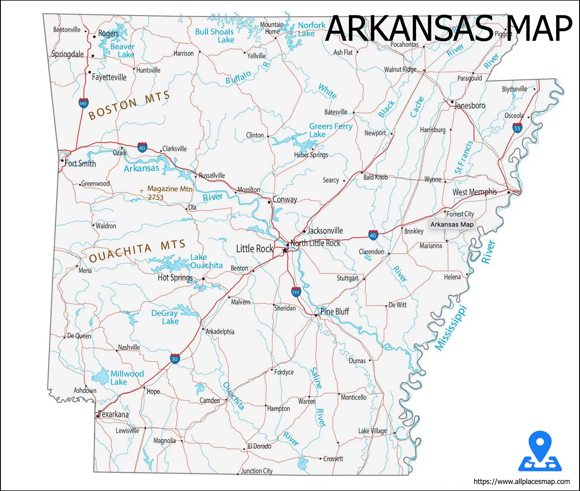 ArkansasArkansas Map