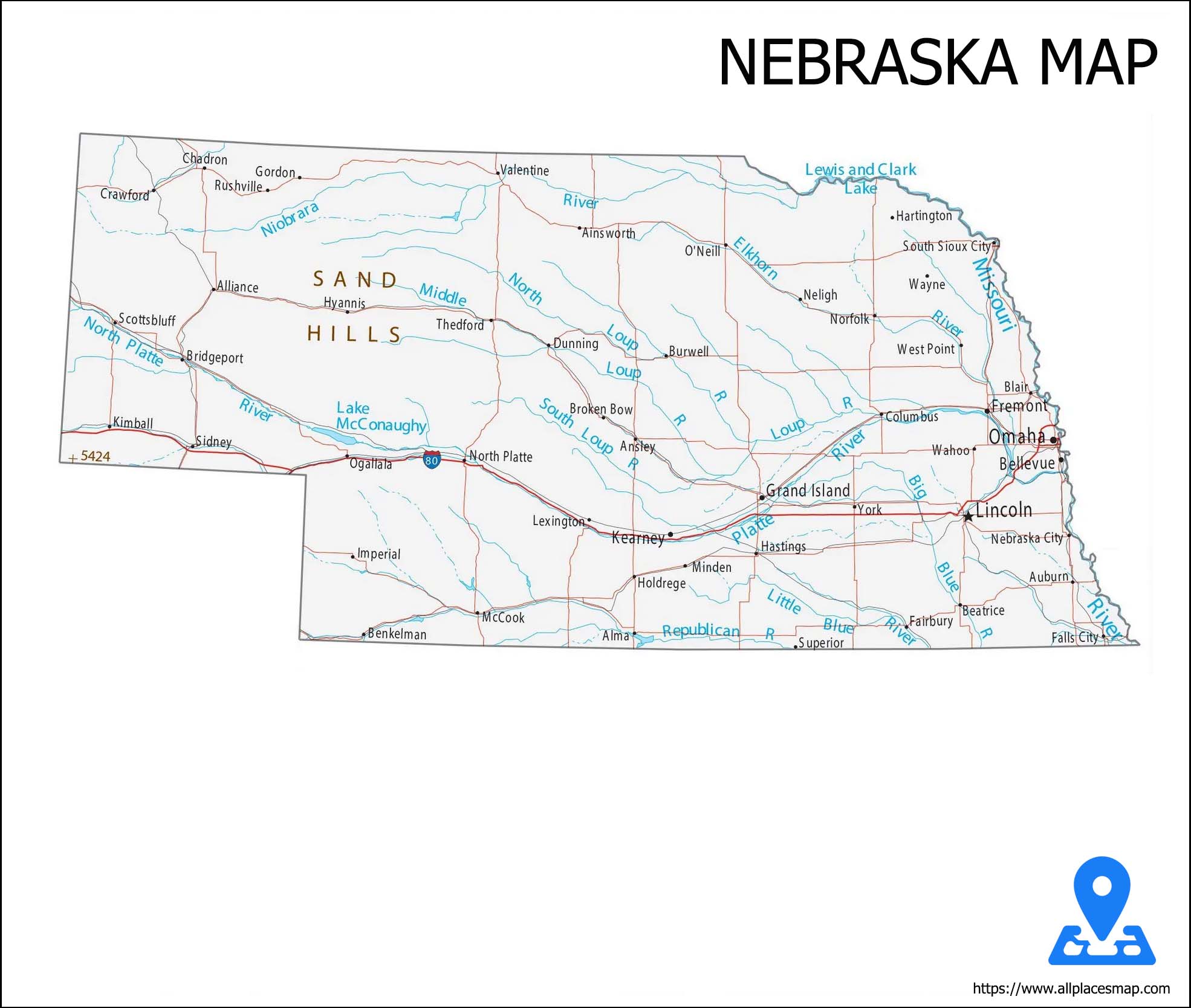Nebraska Map