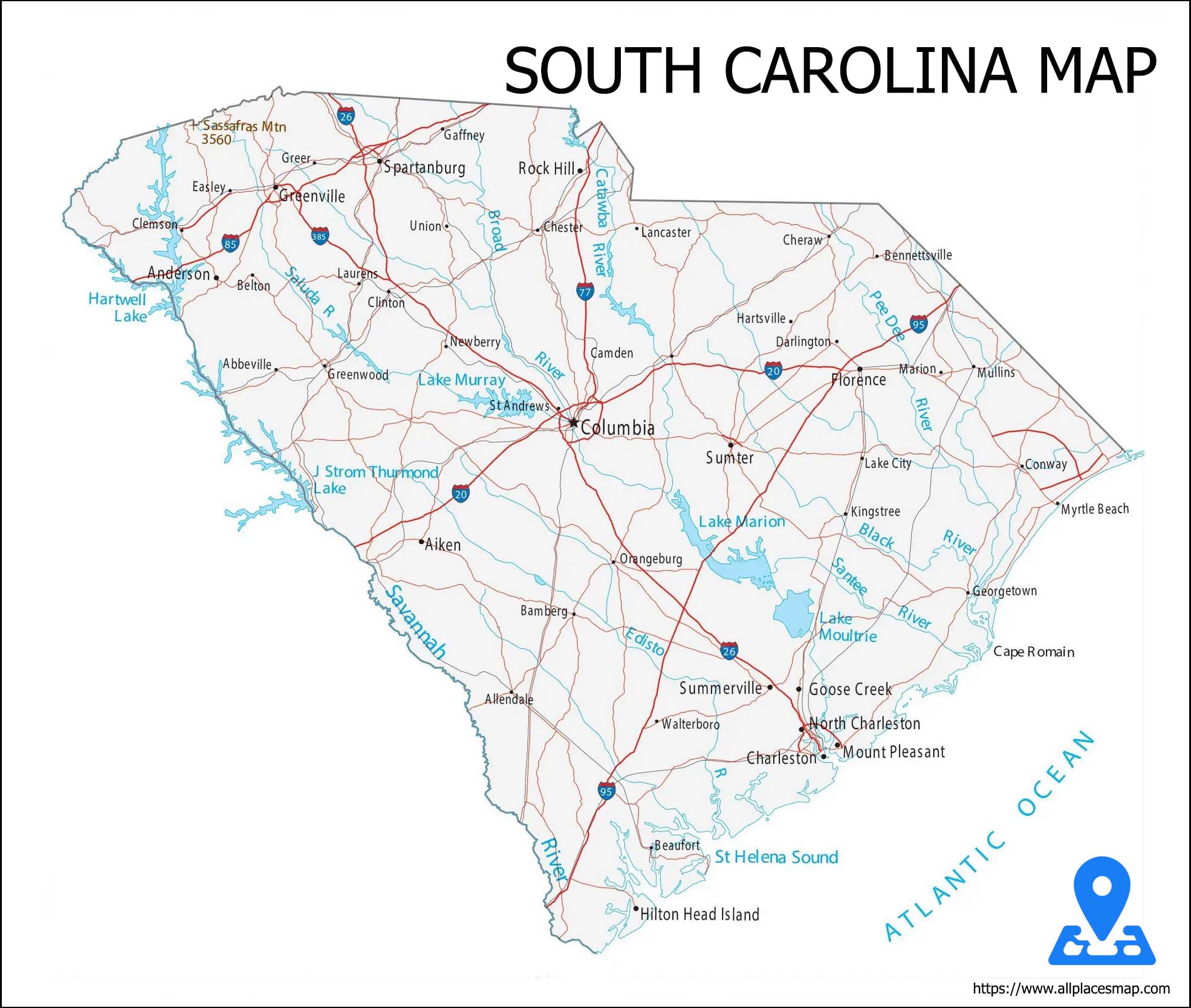 South Carolina Map