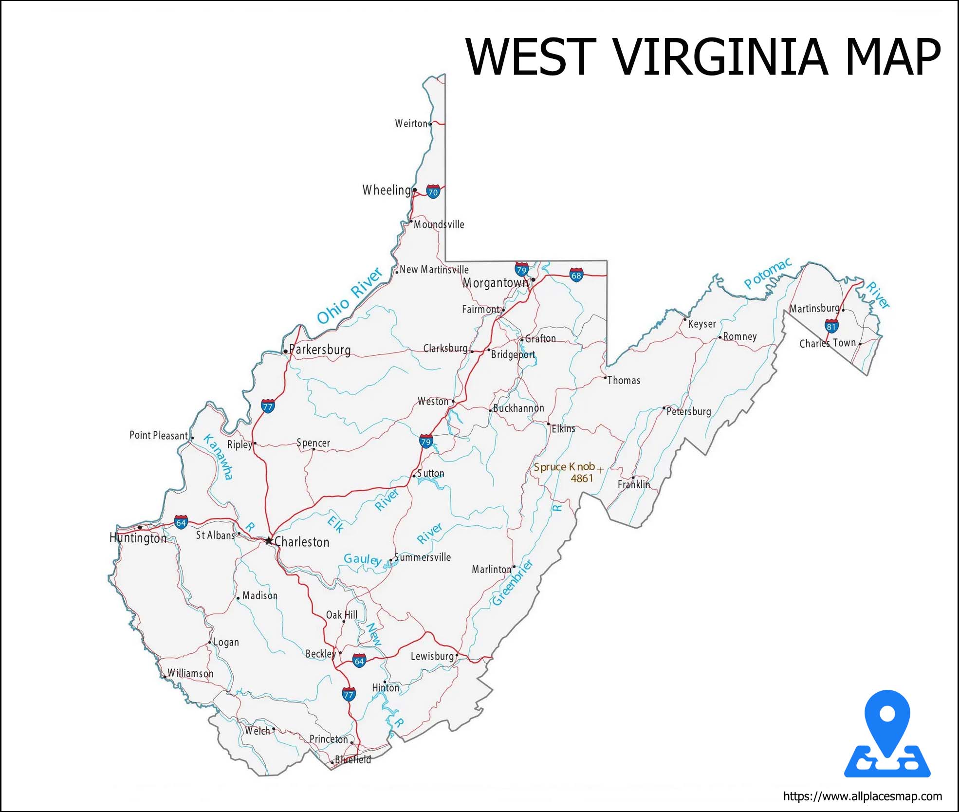 West Virginia Map